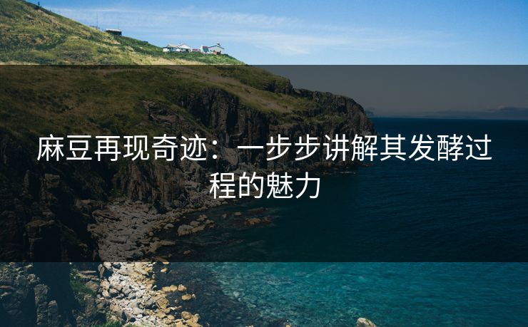 麻豆再现奇迹:一步步讲解其发酵过程的魅力 麻豆再现奇迹:一步步讲解其发酵过程的魅力