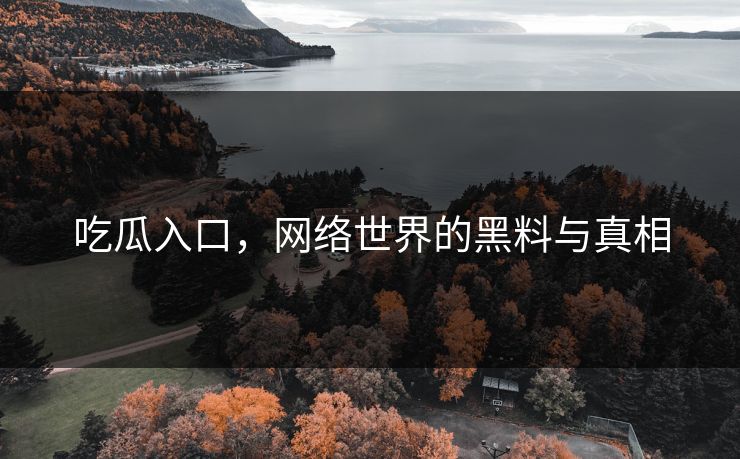 吃瓜入口,网络世界的黑料与真相 吃瓜入口,网络世界的黑料与真相